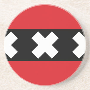 Vlag van Amsterdam Zandsteen Onderzetter