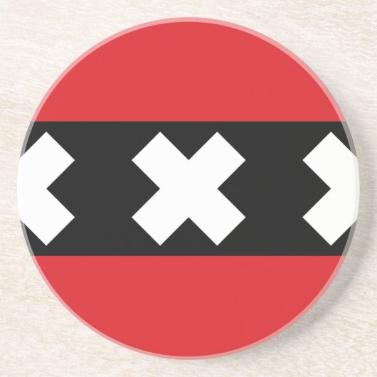 Vlag van Amsterdam Zandsteen Onderzetter (Voorkant)