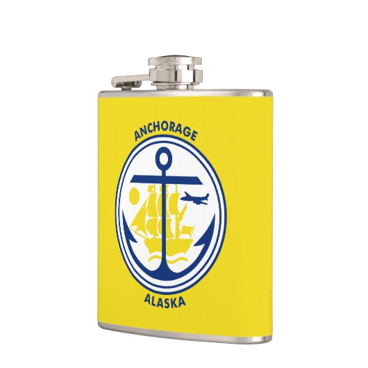 Vlag van Anchorage, Alaska Flask Heupfles (Links)