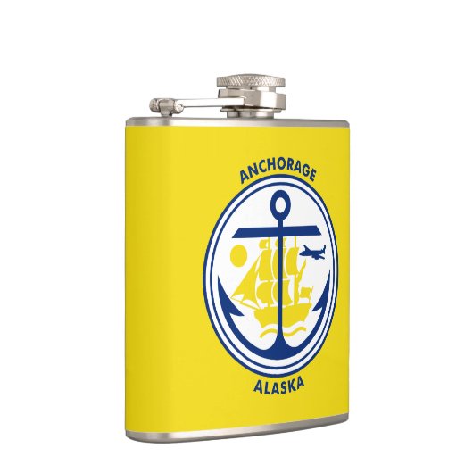 Vlag van Anchorage, Alaska Flask Heupfles (Rechts)