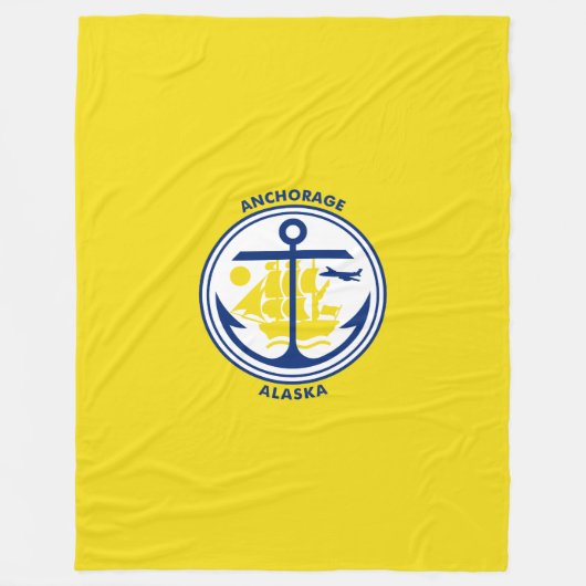 Vlag van Anchorage, Alaska Fleece Blanket Deken (Voorkant)