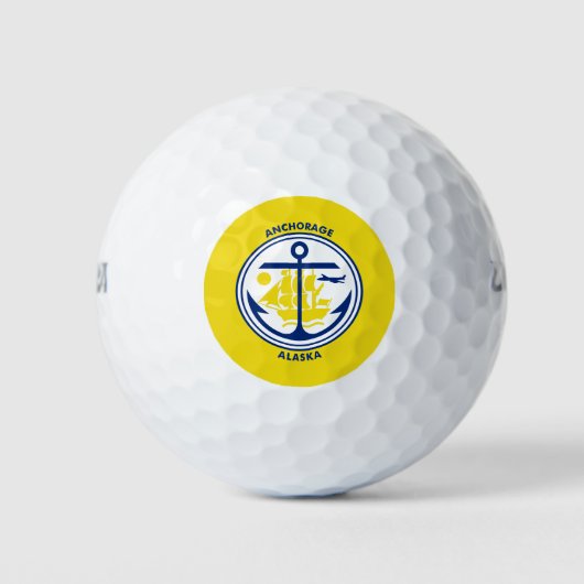 Vlag van Anchorage, Alaska Golf Balls Golfballen (Voorkant)