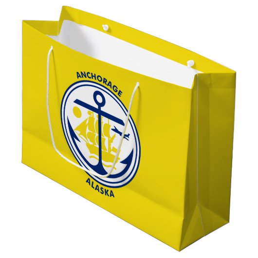 Vlag van Anchorage, Alaska Grote cadeautas (Voorkant Gekanteld)