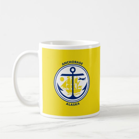 Vlag van Anchorage, Alaska koffiemok (Links)