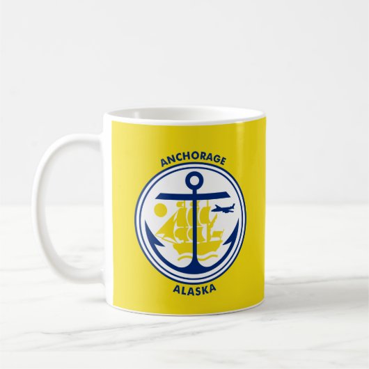 Vlag van Anchorage, Alaska Koffiemok (Links)