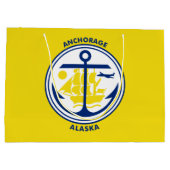 Vlag van Anchorage, Alaska Large Gift Bag Groot Cadeauzakje (Achterkant)