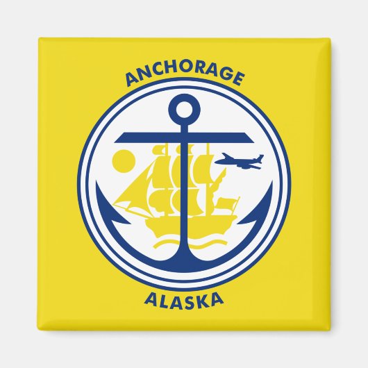 Vlag van Anchorage, Alaska Magneet (Voorkant)