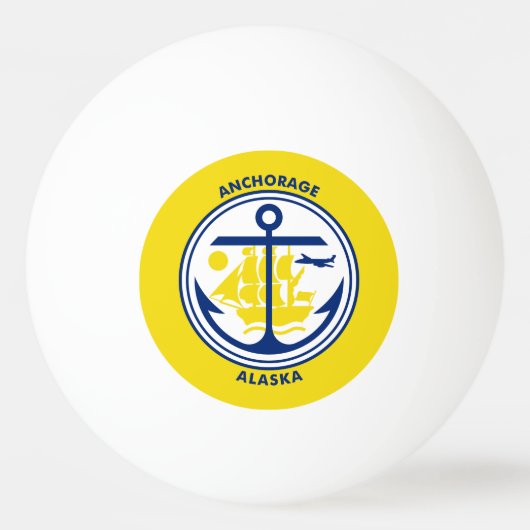 Vlag van Anchorage, Alaska Ping-Pong Ball (Voorkant)