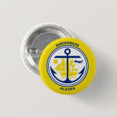 Vlag van Anchorage, Alaska Ronde Button 3,2 Cm (Voorkant /achterkant)