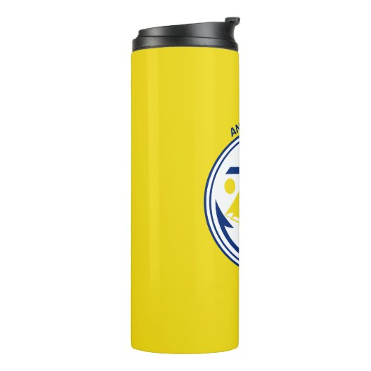 Vlag van Anchorage, Alaska Thermal Tumbler Thermosbeker (Gedraaid links)
