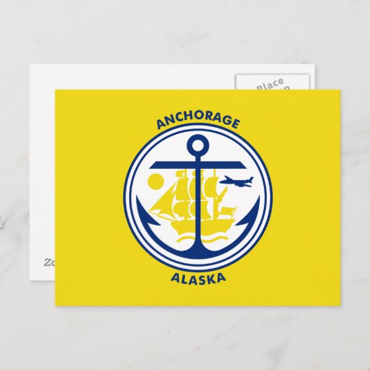 Vlag van Anchorage, Briefkaart Alaska (Voorkant / Achterkant)