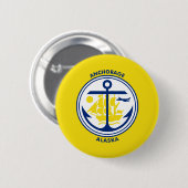 Vlag van Anchorage, Button Alaska Pinback (Voorkant /achterkant)