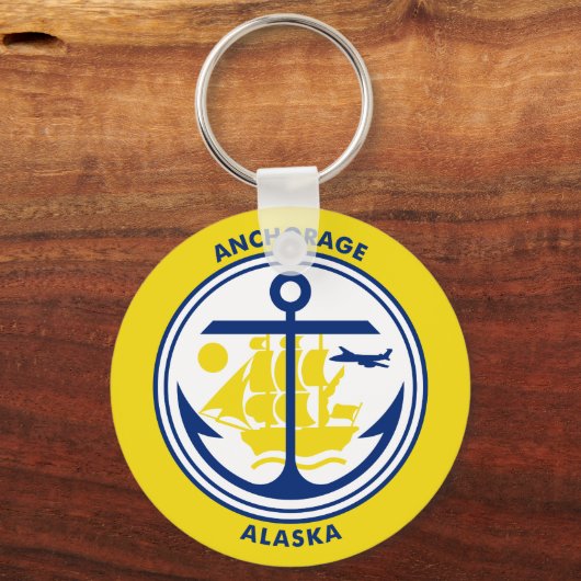 Vlag van Anchorage, Sleutelhanger Alaska (Voorkant)