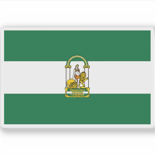 Vlag van Andalusië Sticker (Voorkant)