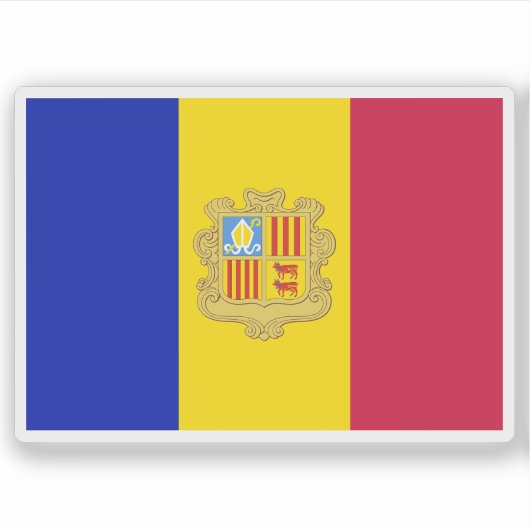 Vlag van Andorra (1959–1971) Sticker (Voorkant)