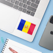 Vlag van Andorra (1959–1971) Sticker (Laptop met iPhone)