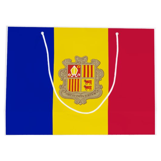 Vlag van Andorra Groot Cadeauzakje (Achterkant)