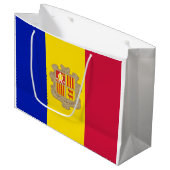 Vlag van Andorra Groot Cadeauzakje (Voorkant Gekanteld)