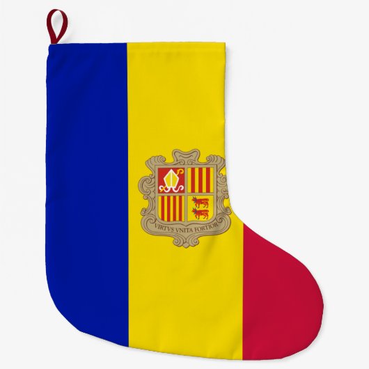Vlag van Andorra Grote Kerstsok (Voorkant)
