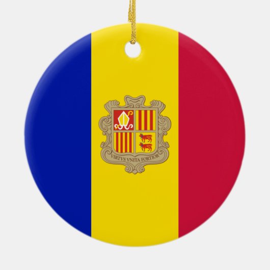 Vlag van Andorra Keramisch Ornament (Achterkant)