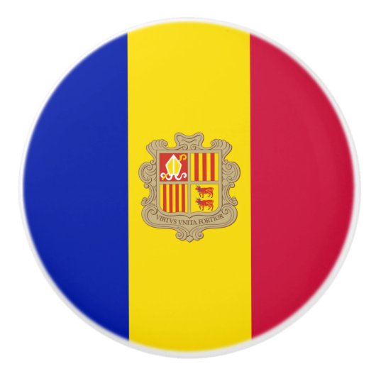 Vlag van Andorra Keramische Knop (Voorkant)