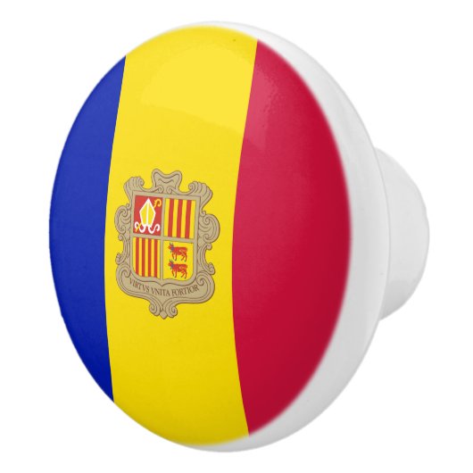 Vlag van Andorra Keramische Knop (Rechts)
