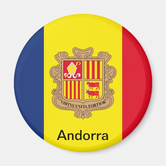 Vlag van Andorra Magneet (Voorkant)
