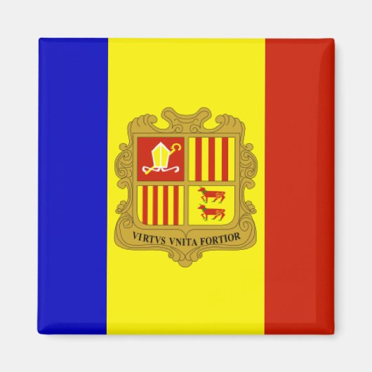 Vlag van Andorra Magneet (Voorkant)