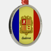 Vlag van Andorra Metalen Ornament (Rechts)
