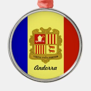 Vlag van Andorra Metalen Ornament