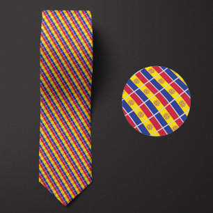 Vlag van Andorra Patroon Stropdas