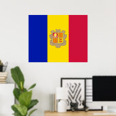 Vlag van Andorra Poster (Thuiskantoor)