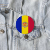 Vlag van Andorra Ronde Button 7,6 Cm (In situ)