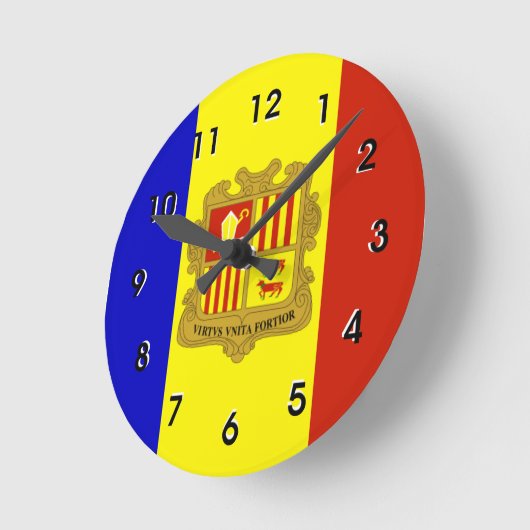 Vlag van Andorra Ronde Klok (Hoek)