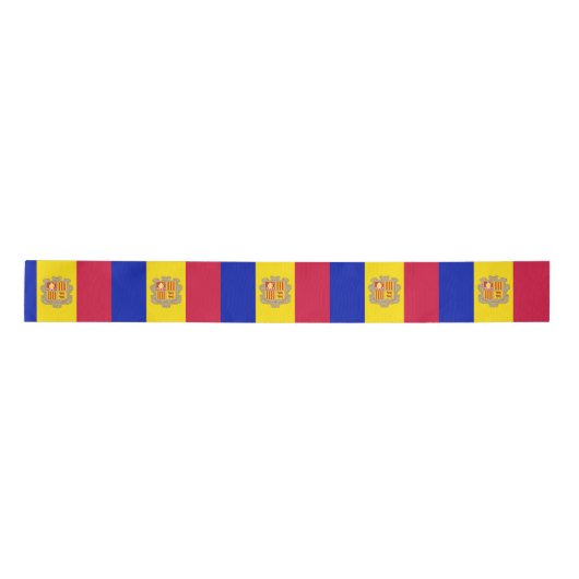 Vlag van Andorra Satijnen Lint (Voorkant)