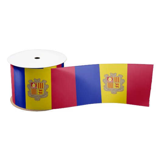Vlag van Andorra Satijnen Lint (Spoel)