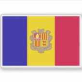 Vlag van Andorra Sticker (Voorkant)