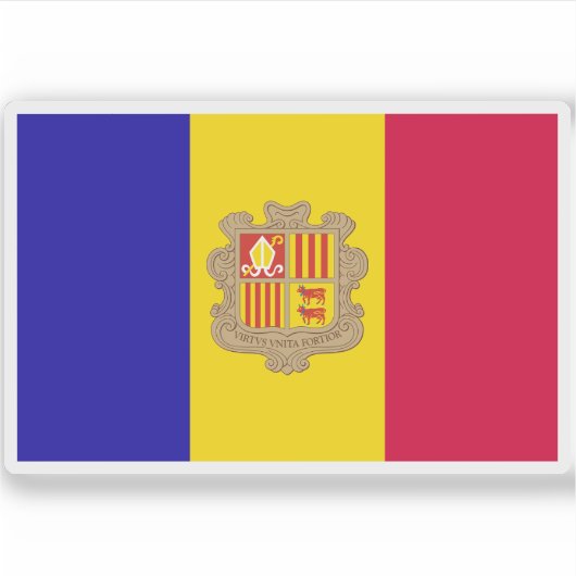 Vlag van Andorra Sticker (Voorkant)