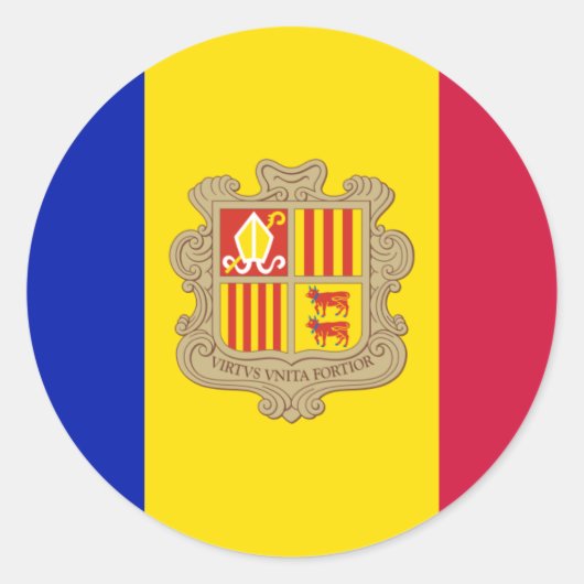 Vlag van Andorra Sticker (Voorkant)