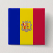 Vlag van Andorra Vierkante Button 5,1 Cm (Voorkant)