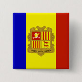Vlag van Andorra Vierkante Button 5,1 Cm (Voorkant)