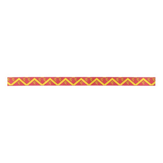 Vlag van Anglesey Satin Ribbon Satijnen Lint (Voorkant)