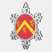 Vlag van Anglesey Tin Sneeuwvlok Ornament (Rechts)