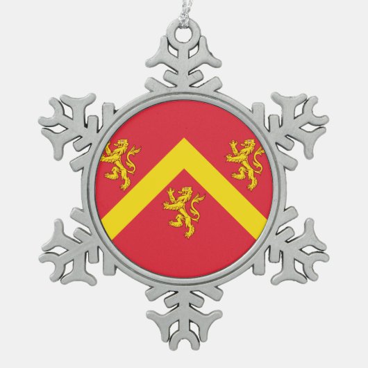 Vlag van Anglesey Tin Sneeuwvlok Ornament (Voorkant)
