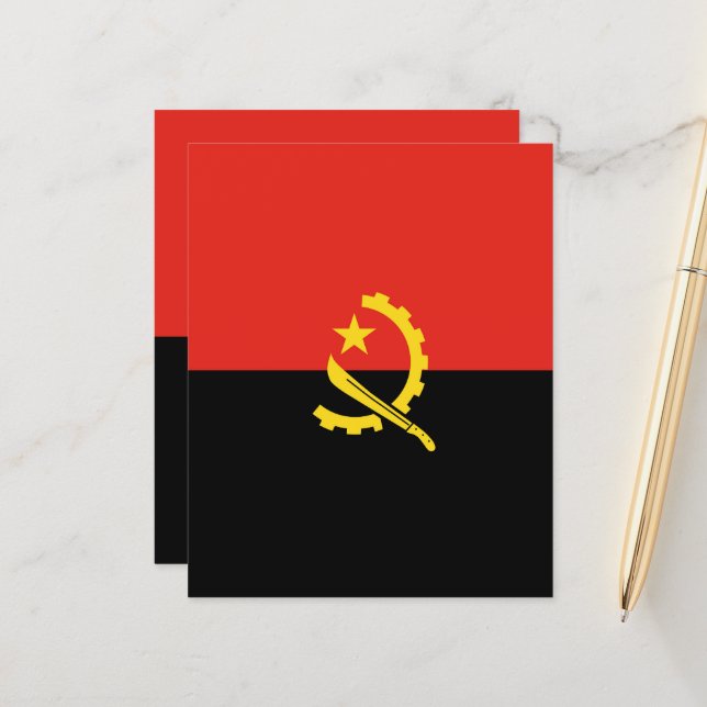 Vlag van Angola (Voorkant / Achterkant in situ)