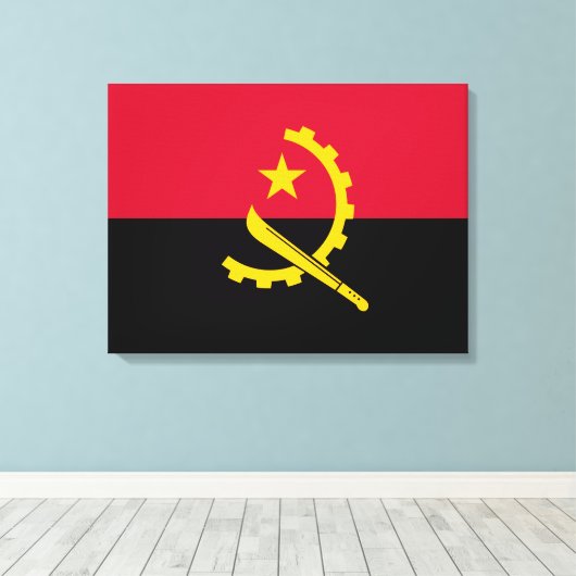 Vlag van Angola Canvas Afdruk (Insitu (Houten vloer))