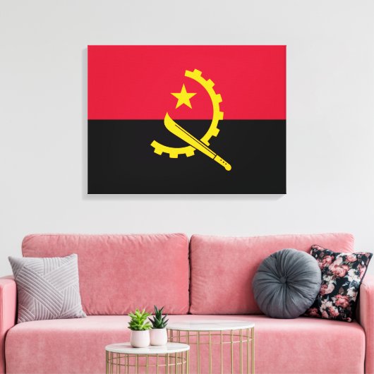 Vlag van Angola Canvas Afdruk (Insitu (Woonkamer))
