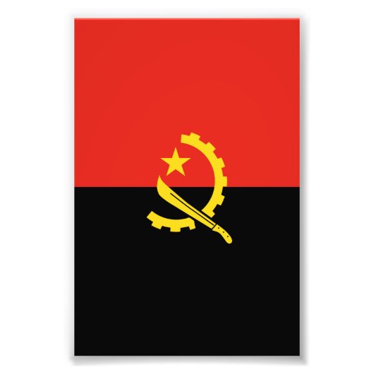 Vlag van Angola Foto Afdruk (Voorkant)