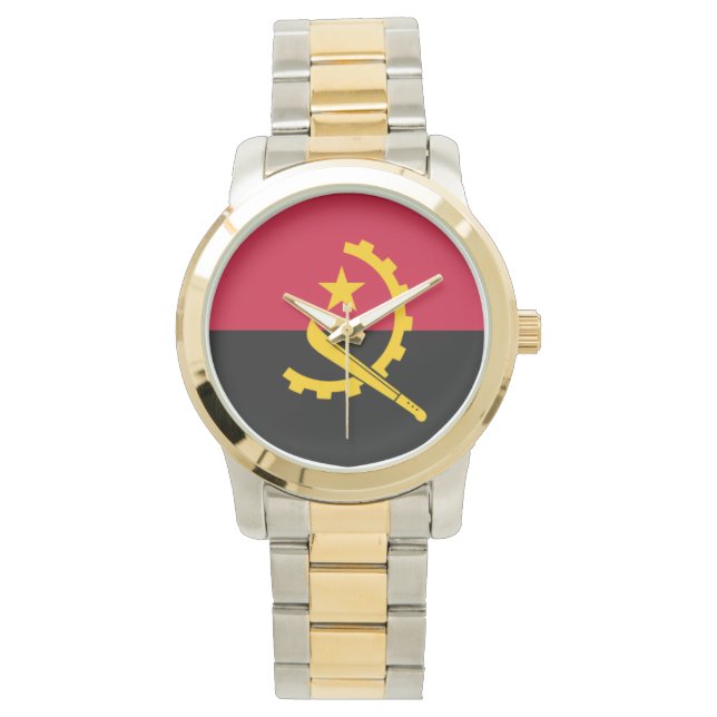 Vlag van Angola Horloge (Voorkant)