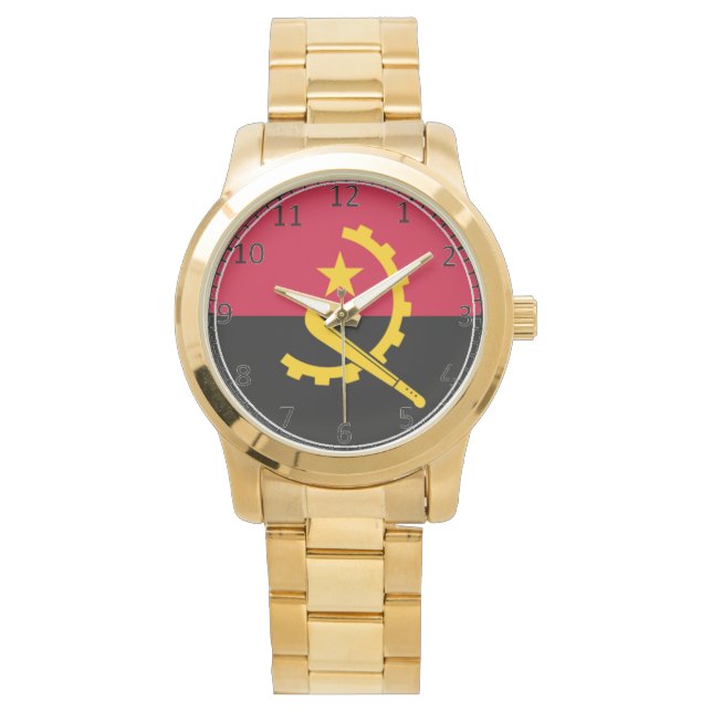 Vlag van Angola Horloge (Voorkant)